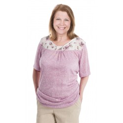 Kurzarm-T-Shirt mit Blumen...